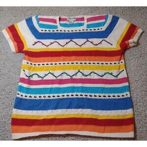 Vintage Alfred Dunner Medium Pullover Sweater Colorful Knit Y2K Retro